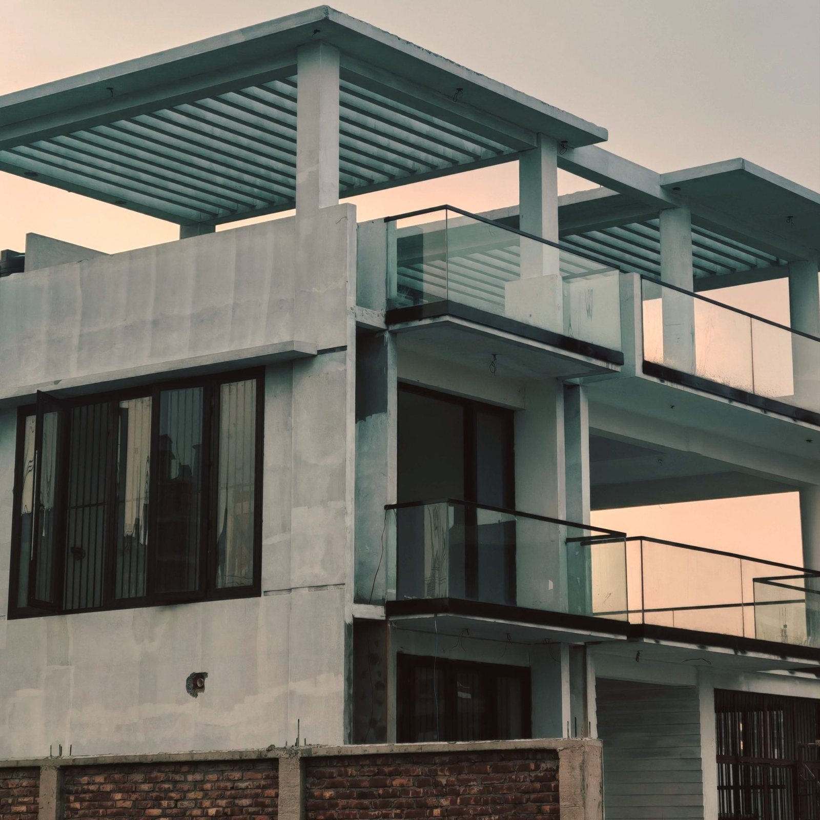 CDEF Buildcon independent house construction project at dusk